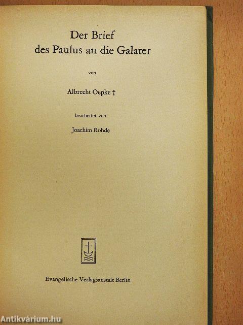 Der Brief des Paulus an die Galater