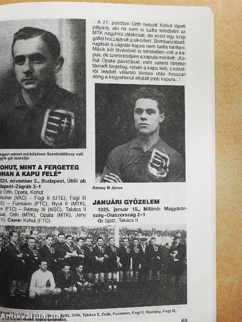 A magyar válogatott győztes mérkőzései 1903-1943