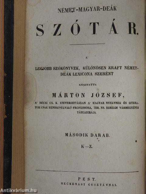 Német-magyar-deák szótár II.