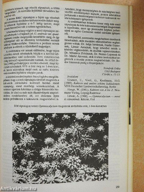 Kaktusz-világ 1991. 1-4.