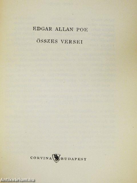 Edgar Allan Poe összes versei 