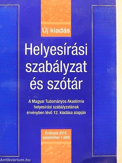 Helyesírási szabályzat és szótár