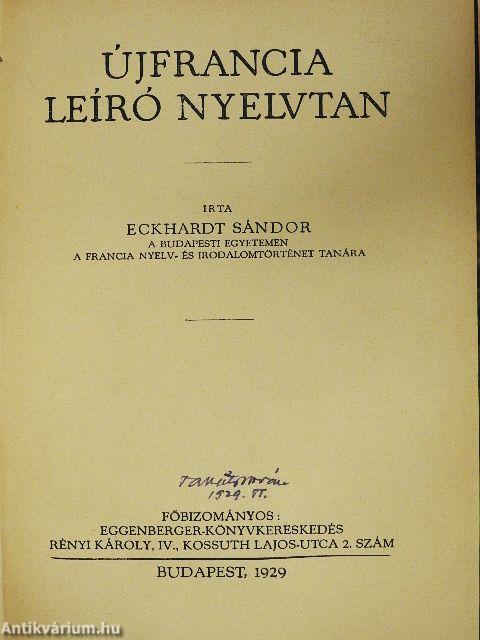 Újfrancia leíró nyelvtan