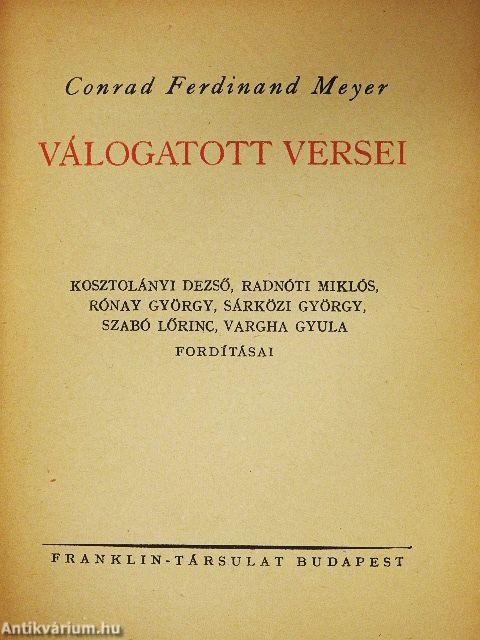 Conrad Ferdinand Meyer válogatott versei