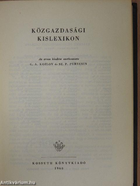 Közgazdasági Kislexikon