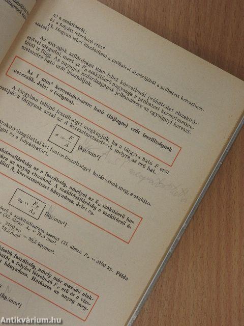 Fémipari anyag- és gyártásismeret I.