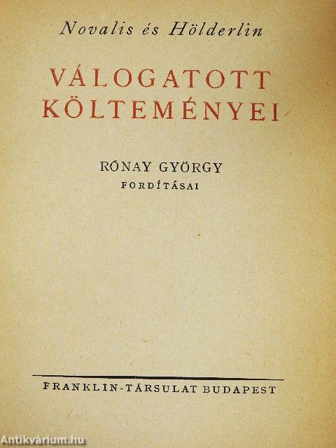 Novalis és Hölderlin válogatott költeményei