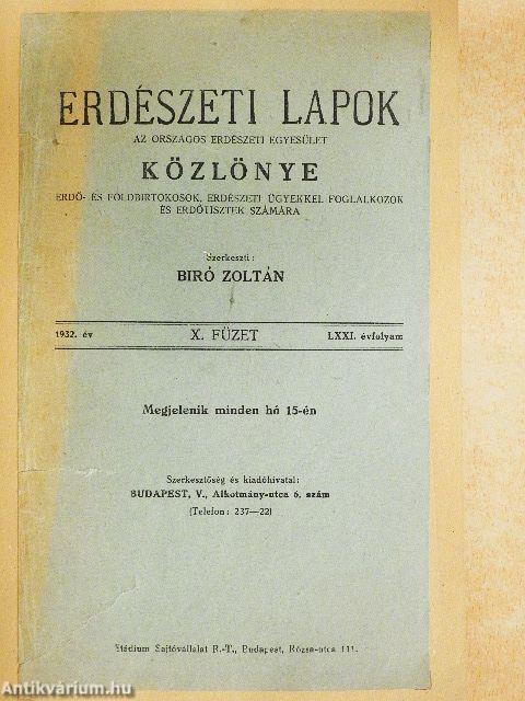 Erdészeti Lapok 1932. október