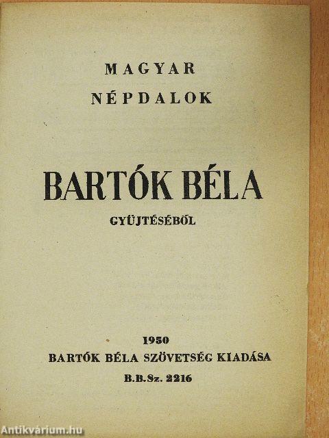 Magyar népdalok Bartók Béla gyűjtéséből