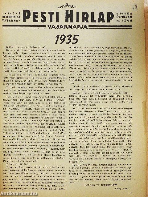 A Pesti Hirlap Vasárnapja 1934. december 30.