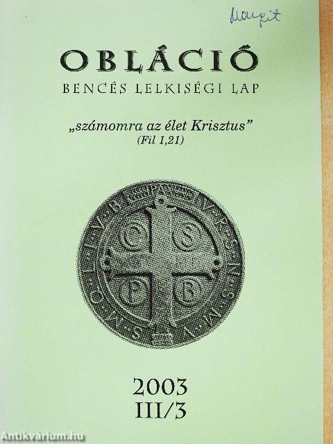 Obláció 2003. III/3