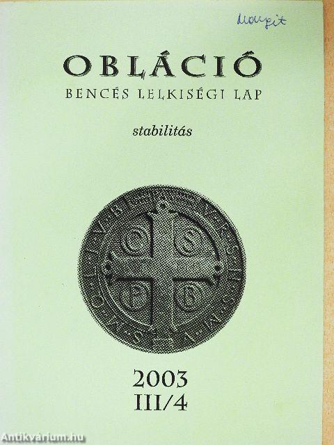 Obláció 2003. III/4