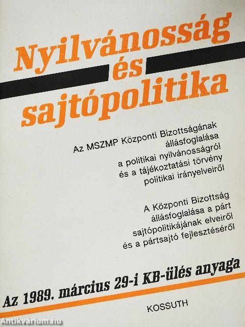 Nyilvánosság és sajtópolitika