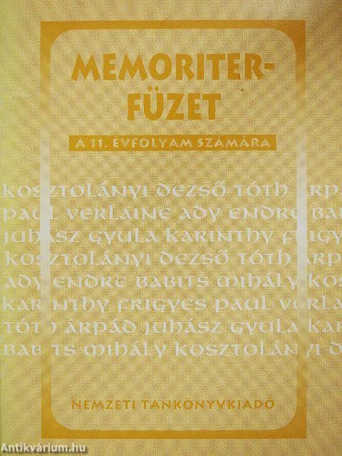 Memoriterfüzet a 11. évfolyam számára