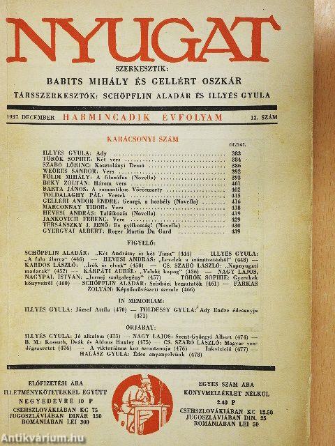 Nyugat 1937. december