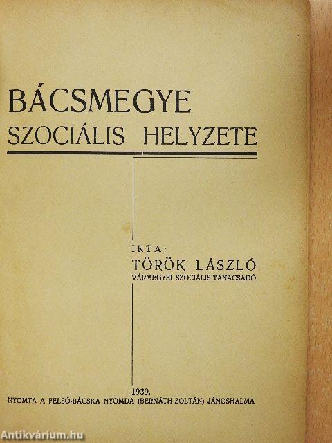 Bácsmegye szociális helyzete