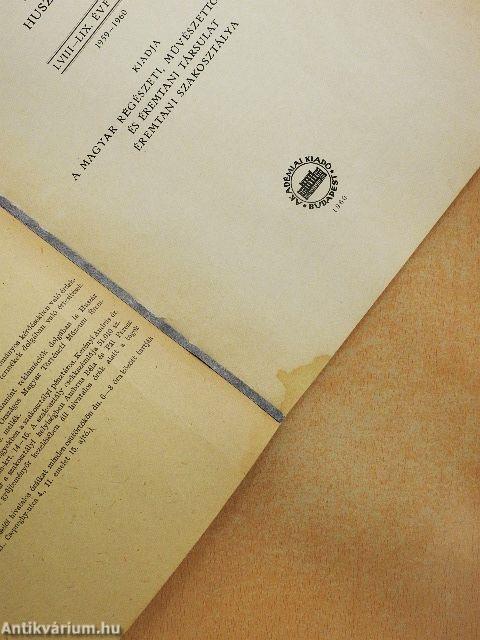 Numizmatikai közlöny 1959-1960.