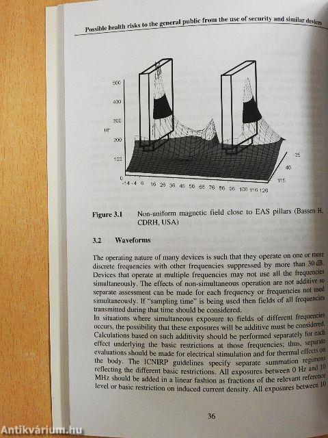 Possible health risk to the general public from the use of security and similar devices