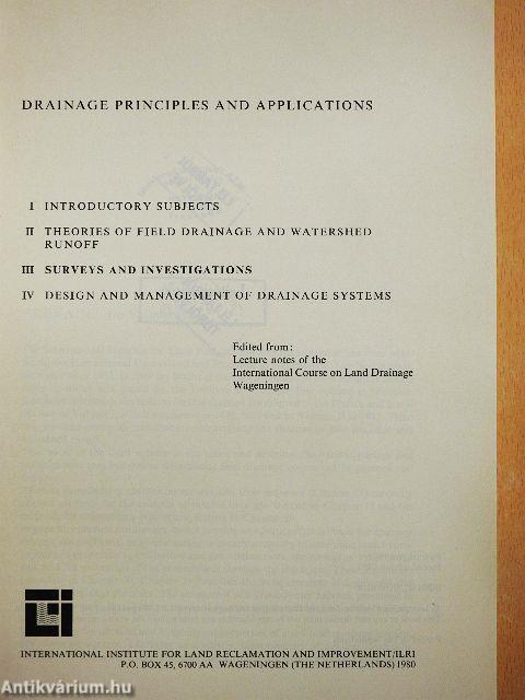 Drainage Principles and Applications III.
