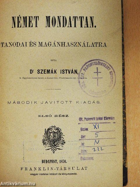 Német mondattan I-II.