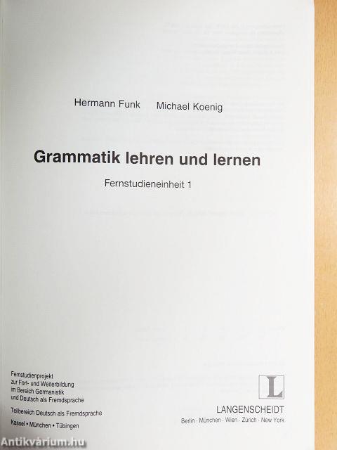 Grammatik lehren und lernen - Fernstudieneinheit 1