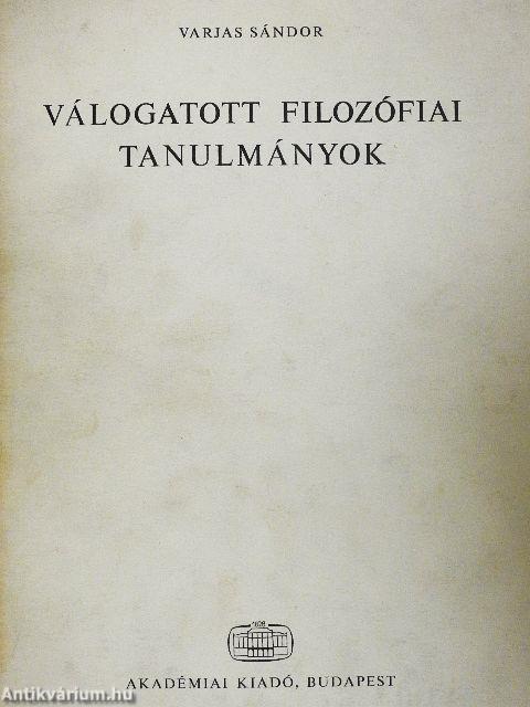Válogatott filozófiai tanulmányok