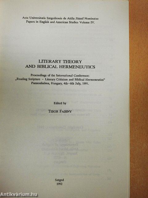 Literary Theory and Biblical Hermeneutics