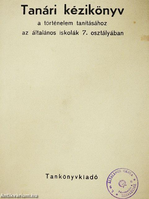 Tanári kézikönyv 7.