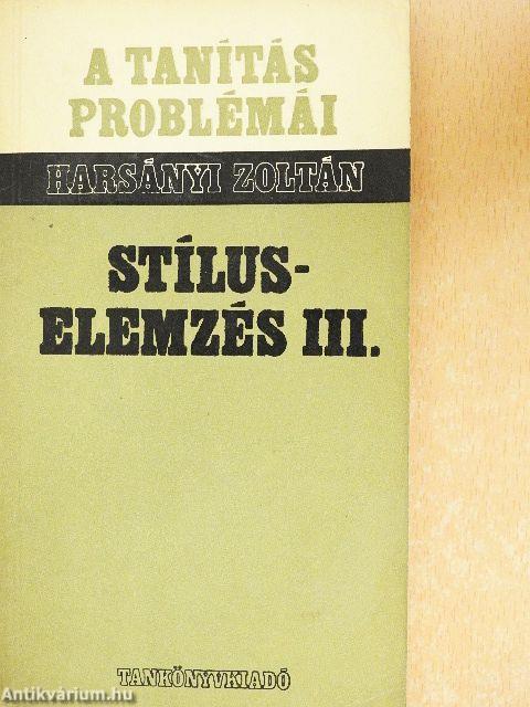 Stíluselemzés III.