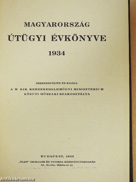 Magyarország Útügyi Évkönyve 1934.