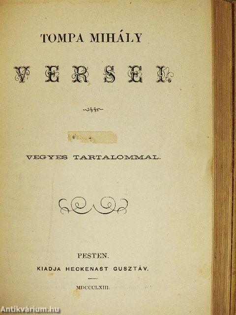 Tompa Mihály legujabb költeményei/Tompa Mihály versei VI.