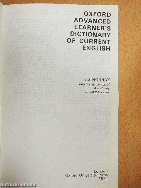 Oxford Advanced Learner's Dictionary of Current English