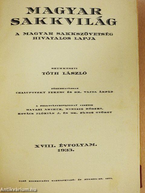 Magyar Sakkvilág 1933. január-december