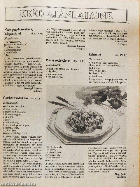 Új havi étrend 1993. augusztus