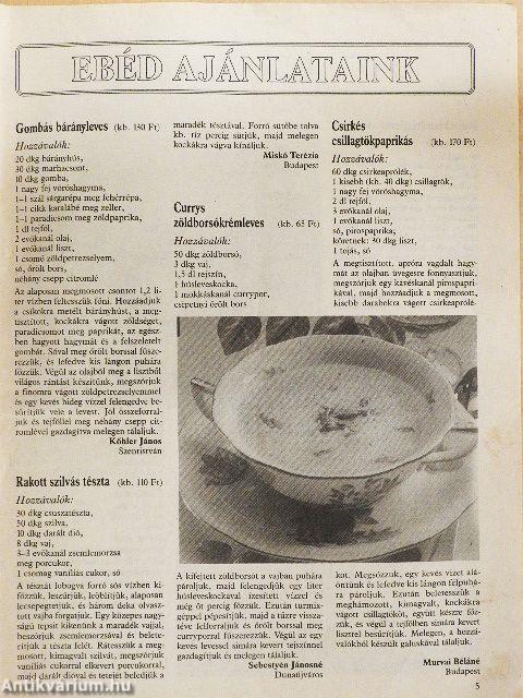 Új havi étrend 1993. szeptember