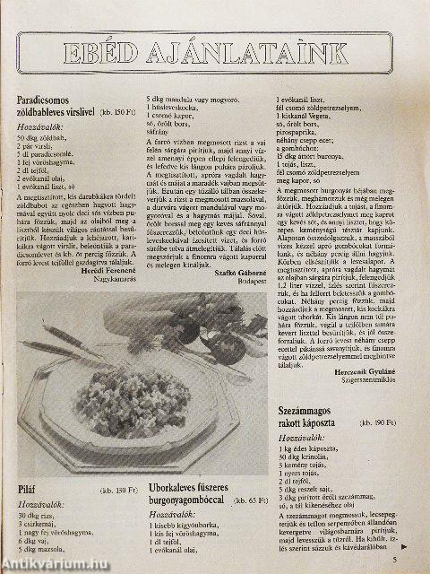 Új havi étrend 1993. október