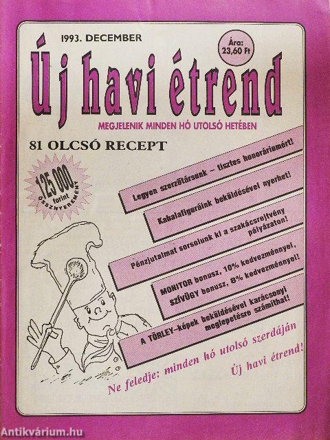Új havi étrend 1993. december