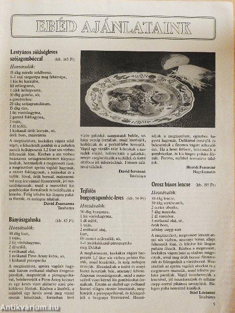 Új havi étrend 1993. december