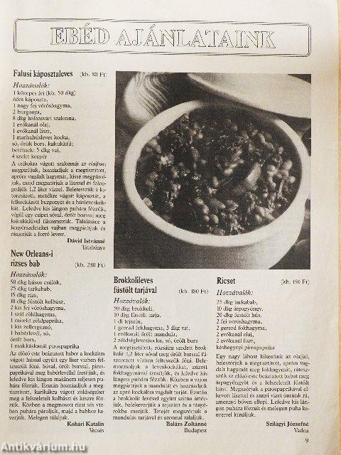 Új havi étrend 1993. december