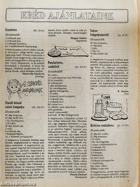 Új havi étrend 1993. április