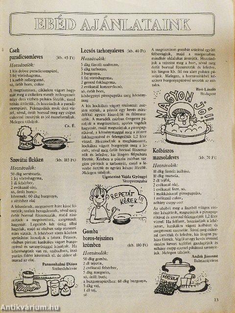 Új havi étrend 1993. március