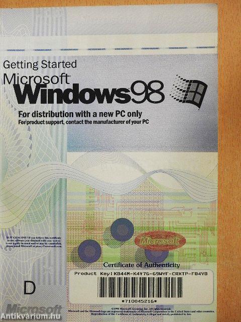 Getting Started Microsoft Windows 98