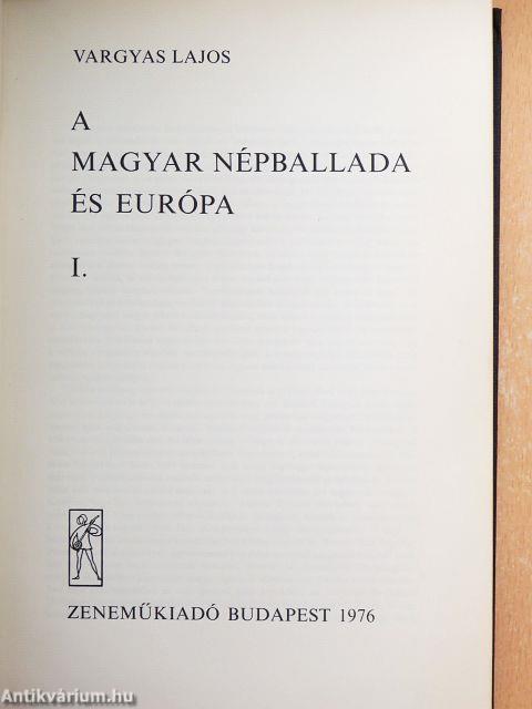 A magyar népballada és Európa I.