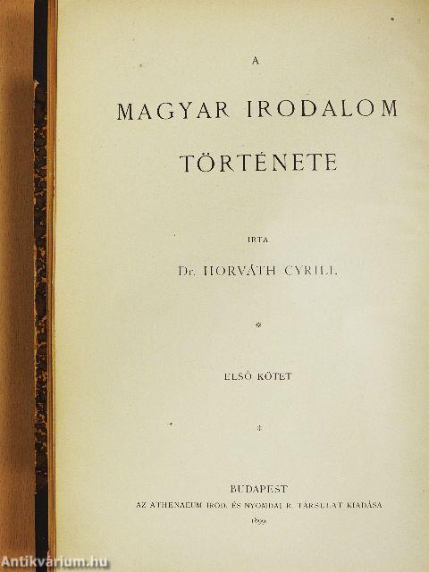 A régi magyar irodalom története