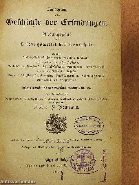 Einführung in die Geschichte der Erfindungen I. (gótbetűs)