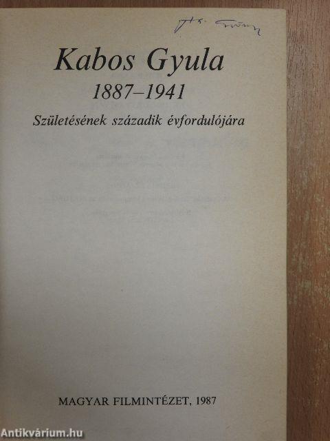 Kabos Gyula 1887-1941