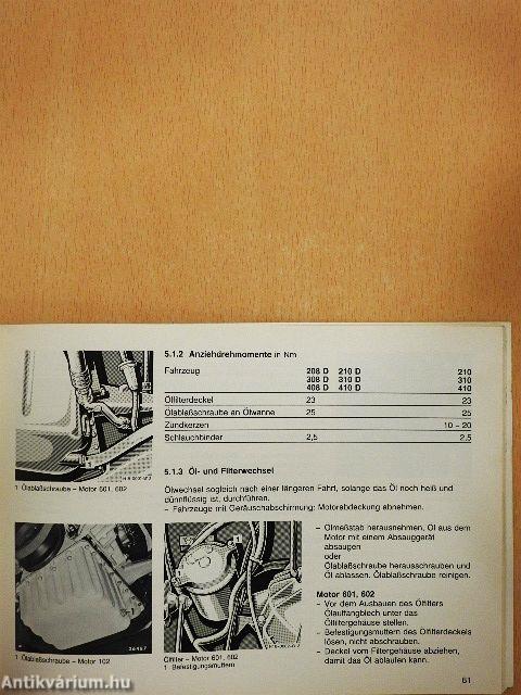 Betriebsanleitung Mercedes-Benz 208D/210D/210/308D/310D/310/408D/410D/410