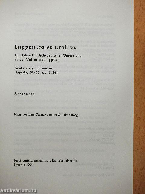Lapponica et uralica - Abstracts
