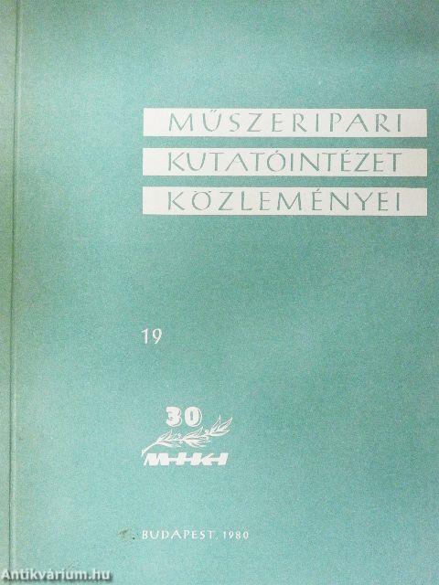 Műszeripari Kutatóintézet közleményei 19.