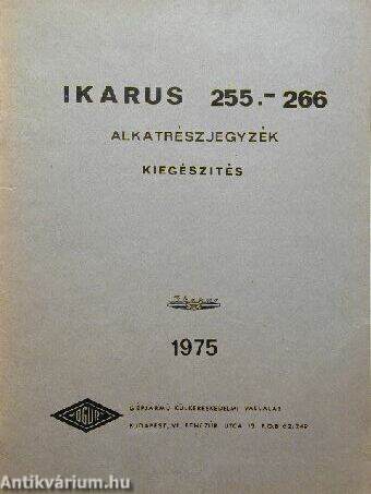 Ikarus 255-266 alkatrészjegyzék kiegészítés